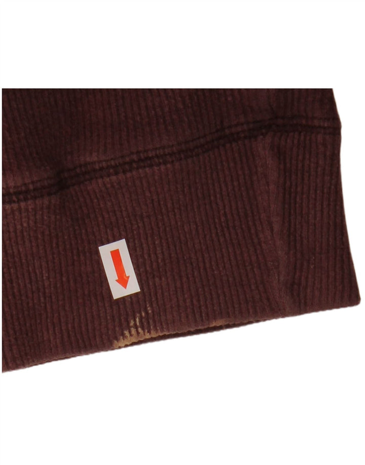 Felpa da uomo con collo con zip Fat Face Maglione cotone bordeaux medio