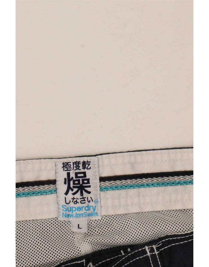 Pantaloncini da bagno grafici da uomo Superdry grandi blu navy