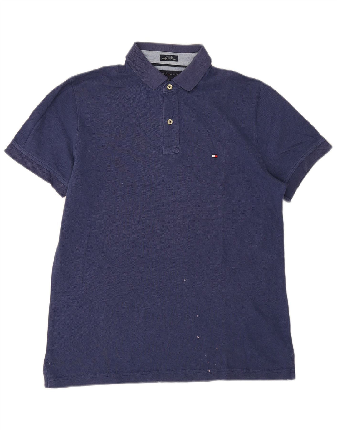 Polo da uomo su misura Tommy Hilfiger in cotone blu navy medio