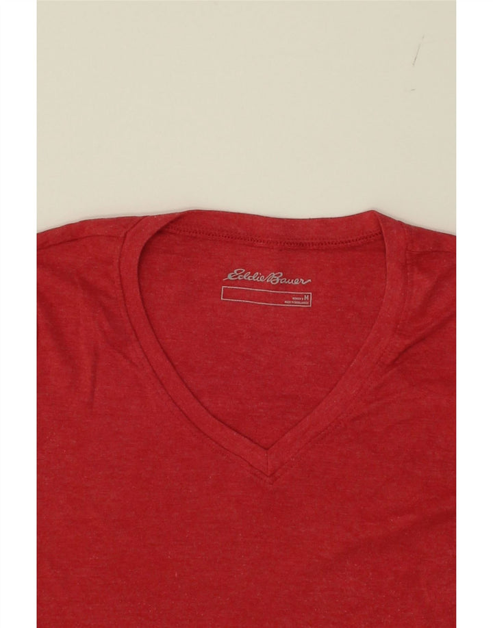 EDDIE BAUER Womens T-Shirt Top UK 12 Medium Red Cotton Vintage Eddie Bauer and Second-Hand Eddie Bauer from Messina Hembry 