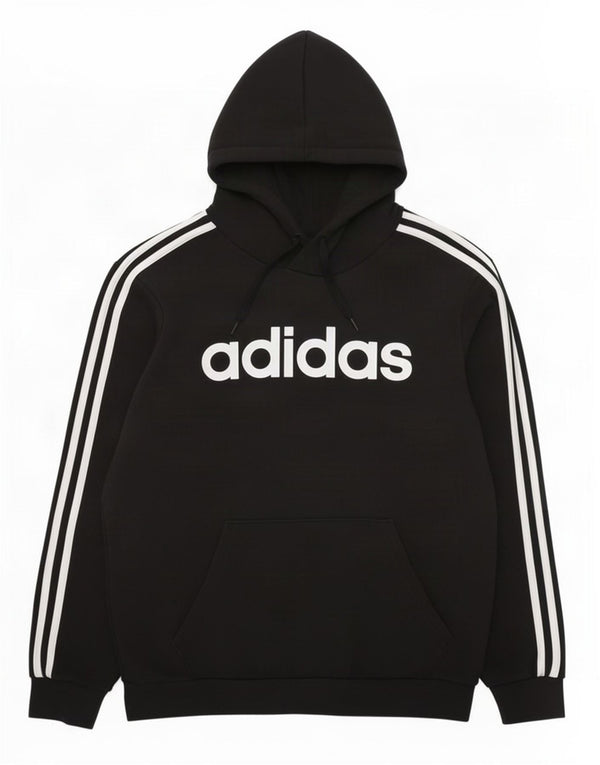 Felpa con cappuccio grafica da uomo Adidas Large in cotone nero