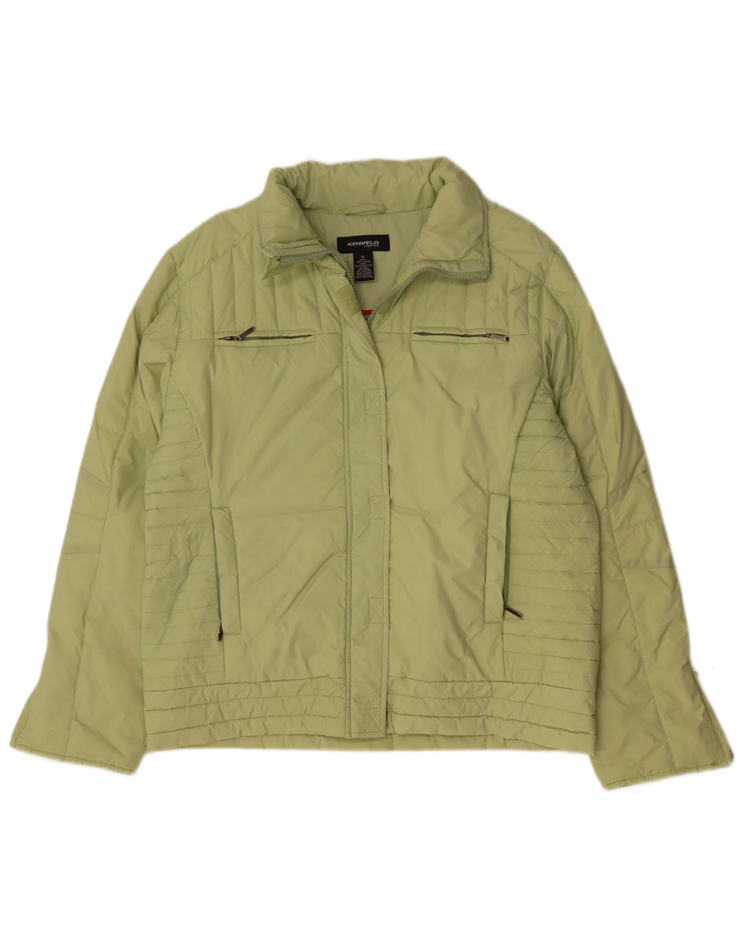 KENVELO Womens Padded Jacket UK 18 XL Green Nylon