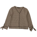 Camicetta a maniche lunghe da donna Zara UK 10 piccolo grigio pied de poule