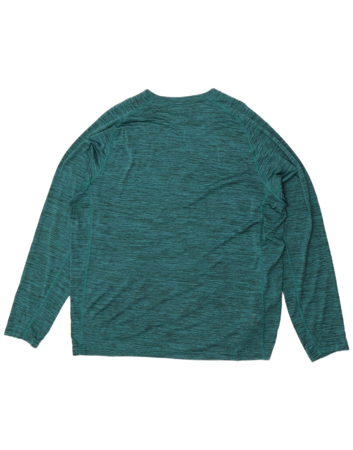 Eddie Bauer Maglia da uomo a maniche lunghe XL in poliestere chiazzato verde
