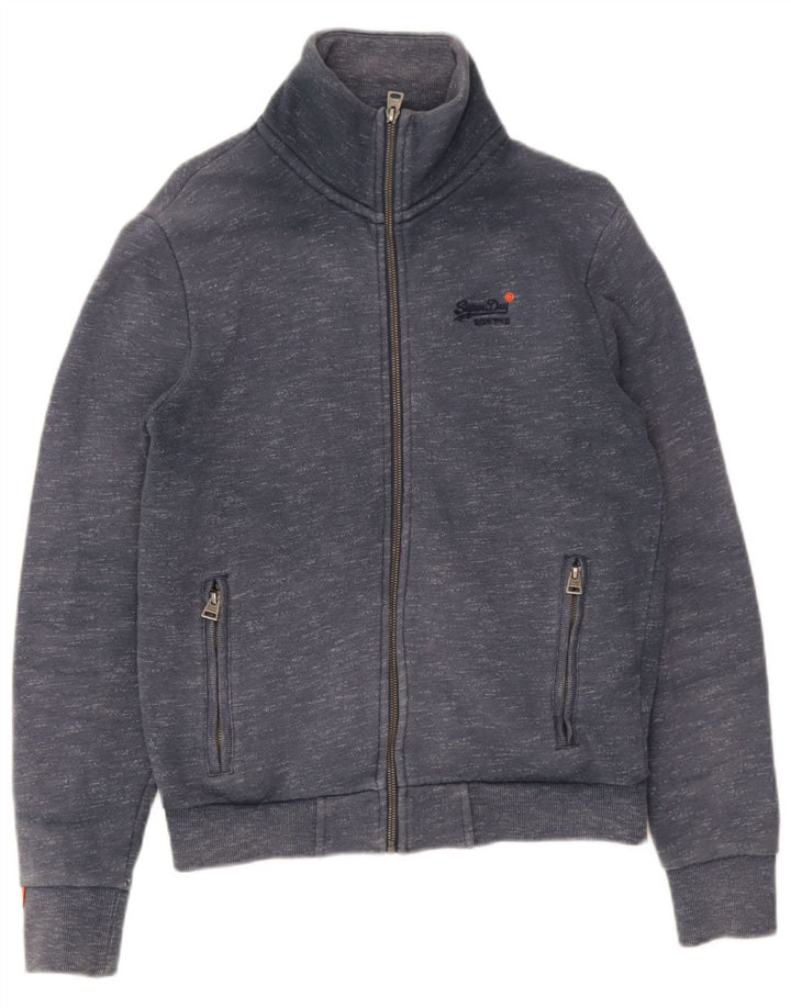 Giacca da ginnastica da uomo Superdry piccola in cotone chiazzato grigio