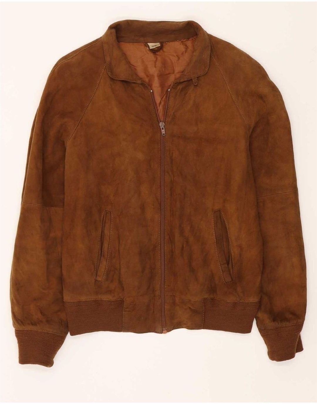 Giacca vintage in pelle scamosciata da uomo IT 48 Beige medio
