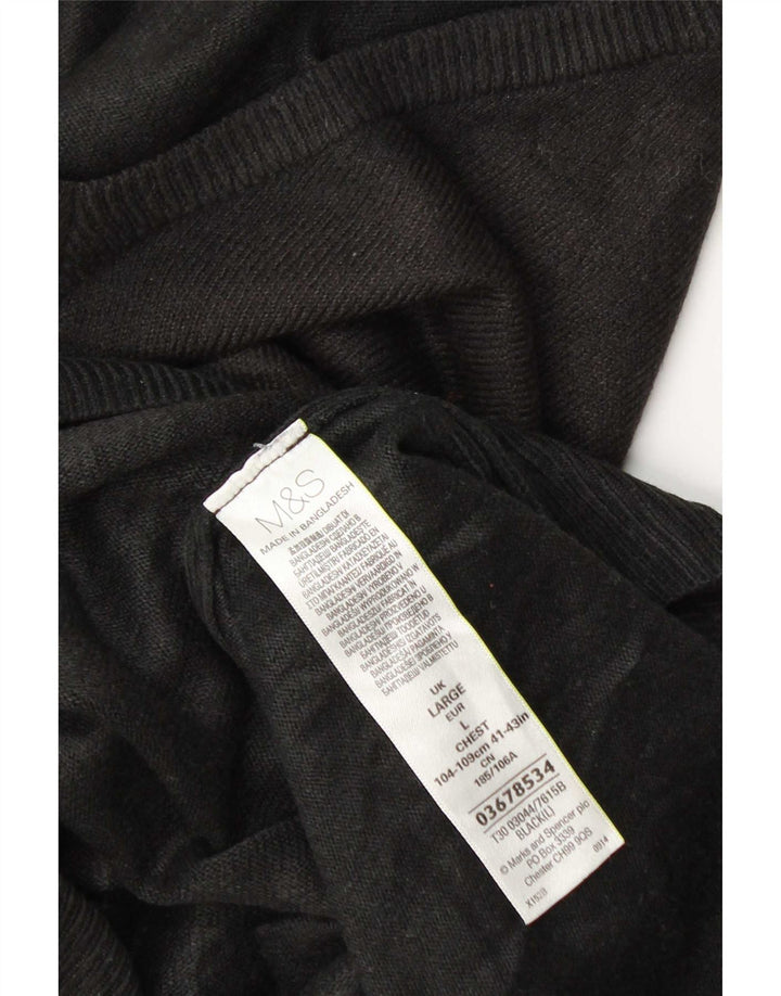 Maglione da uomo con scollo a V Marks & Spencer grande acrilico nero