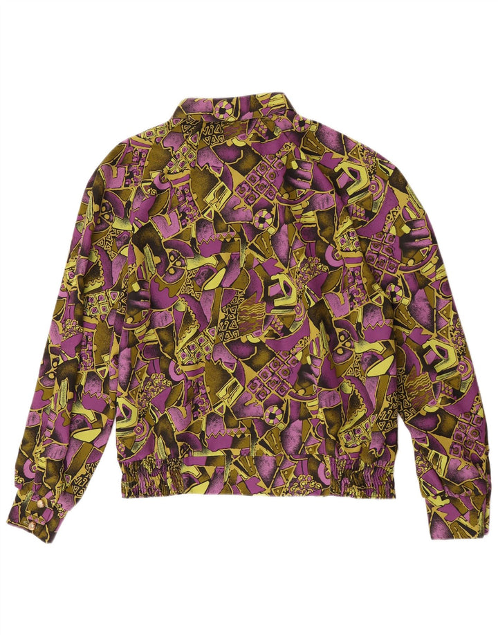 Camicetta camicia a maniche lunghe da donna vintage IT 42 Viola medio retrò