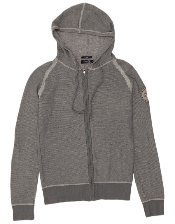 Maglione cardigan slim fit con cappuccio da uomo Energie piccolo in cotone grigio