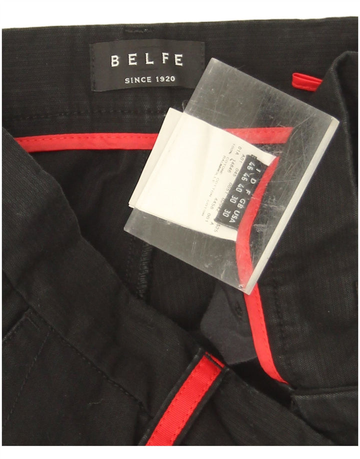 Pantaloni da uomo Belfe UK 30 W30 L31 Cotone nero