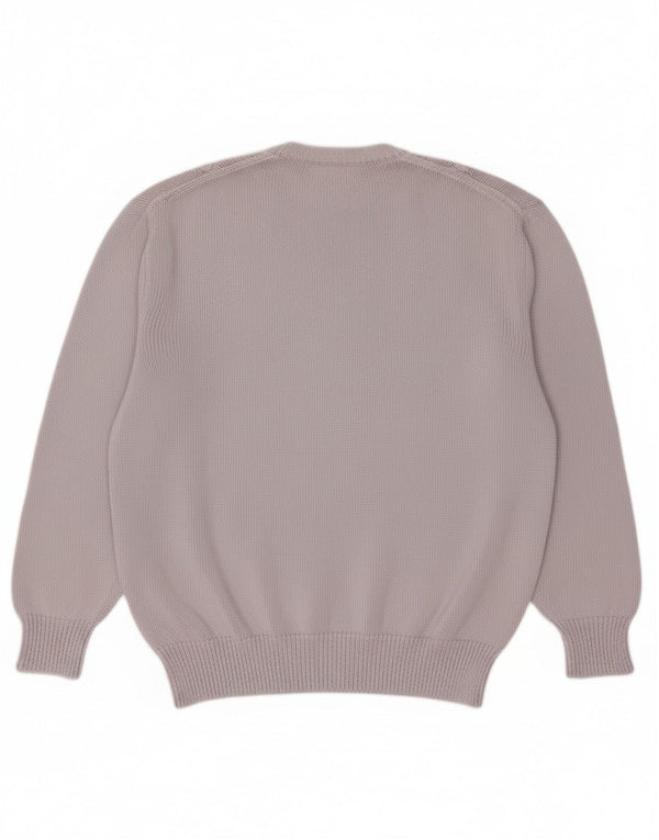 Maglione maglione girocollo da donna vintage UK 18 XL cotone viola