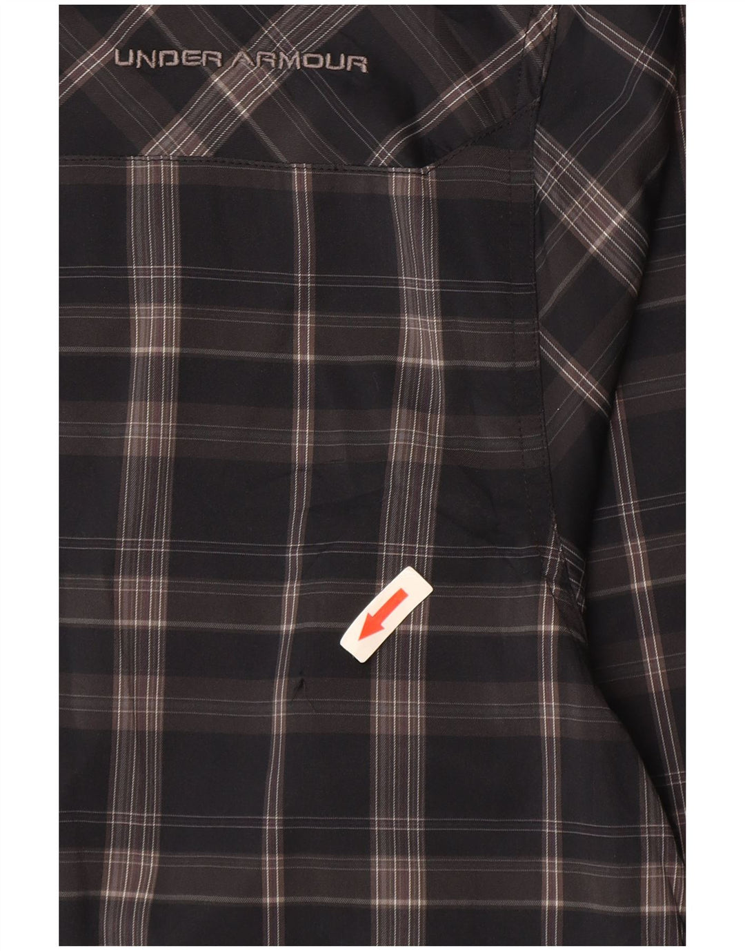 Maglietta Under Armour da uomo per tutte le stagioni, grande poliestere a quadri grigi