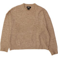 DKNY Womens Oversized Crew Neck Jumper Sweater UK 14 Medium Beige Flecked Vintage Dkny and Second-Hand Dkny from Messina Hembry 