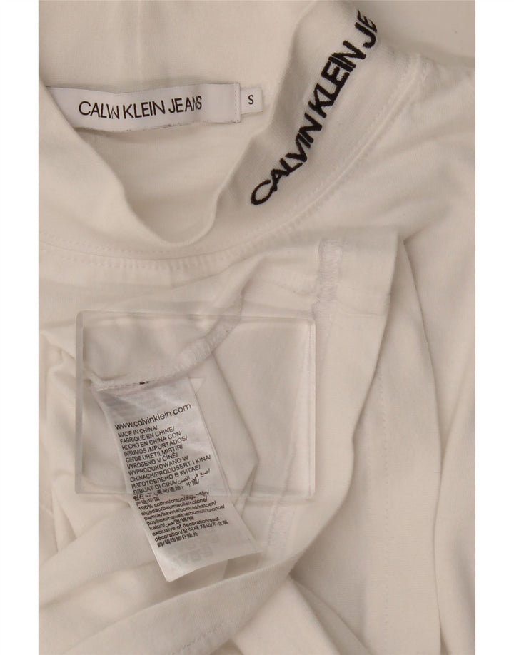 CALVIN KLEIN JEANS Top da uomo manica lunga piccolo cotone bianco