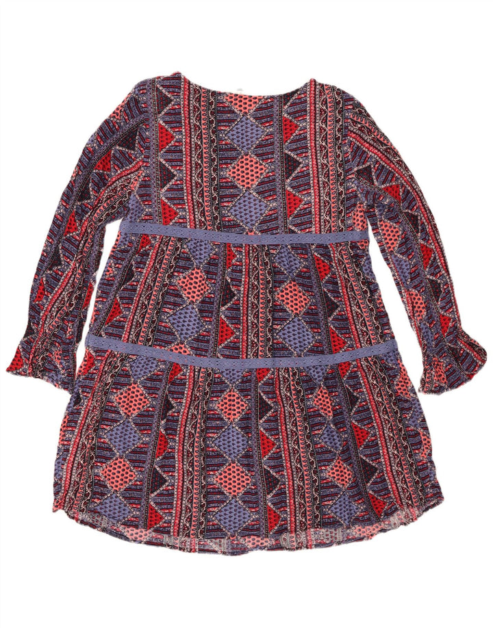 Abito a trapezio da donna a maniche lunghe Roxy UK 18 XL multicolore geometrico