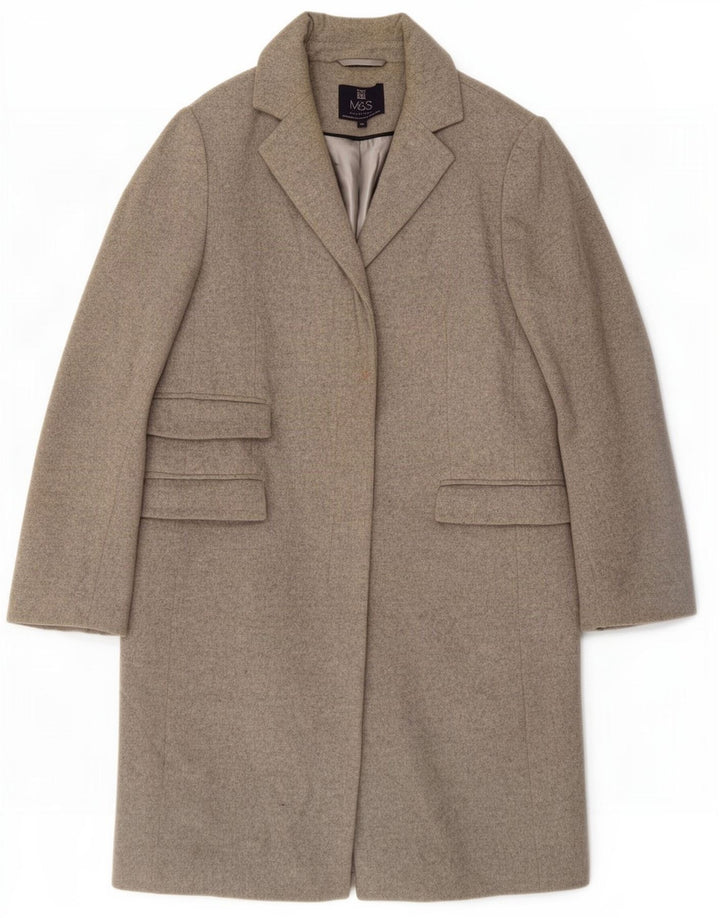 Soprabito oversize da donna Marks & Spencer UK 10 piccolo in lana grigia