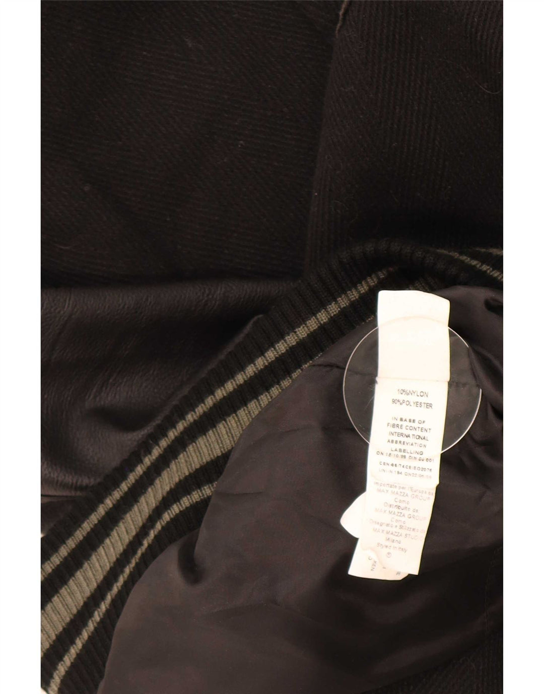 Giacca college da uomo vintage UK 42 XL nylon nero
