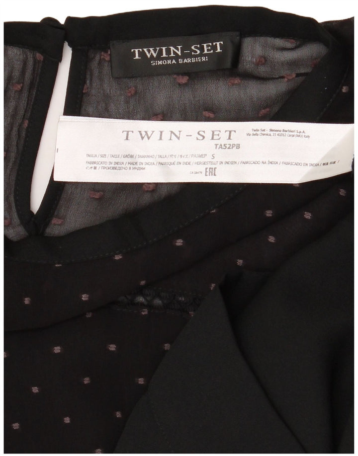 Simona Barbieri Camicetta Twin-Set da donna Top UK 10 Small Black Spotted