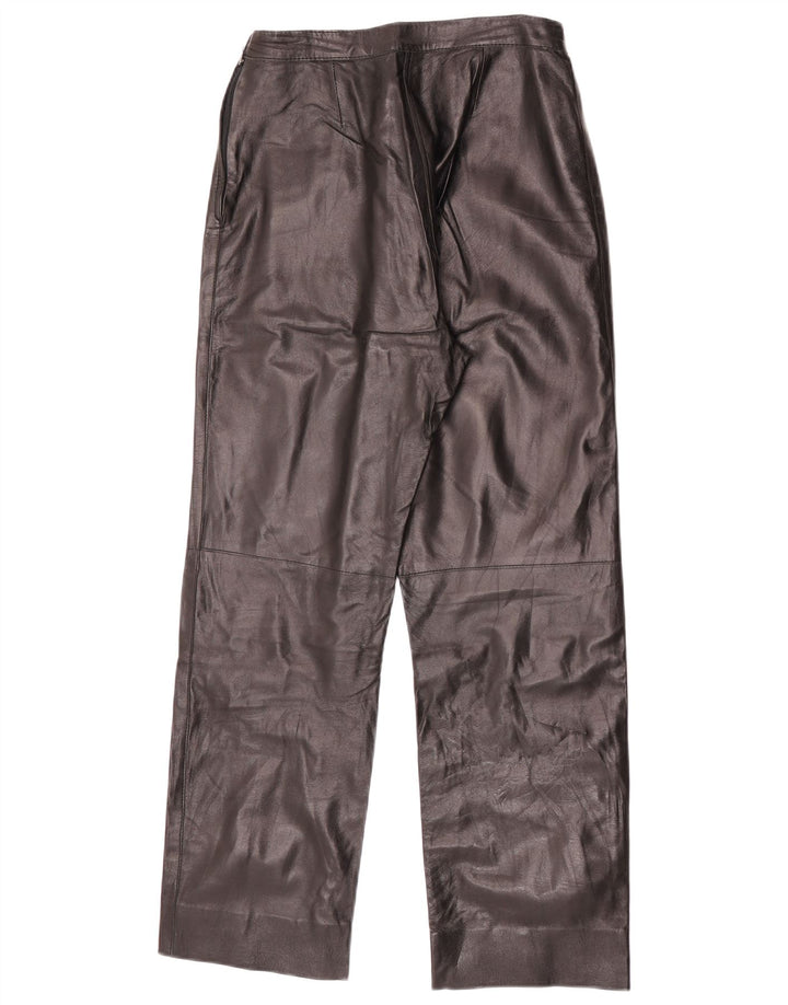 Pantaloni da donna vintage dritti in pelle W27 L27 Nero