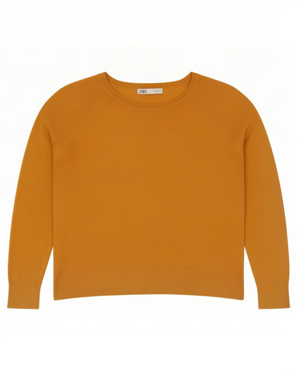 Maglione maglione con scollo a barca da donna Zara UK 14 giallo medio