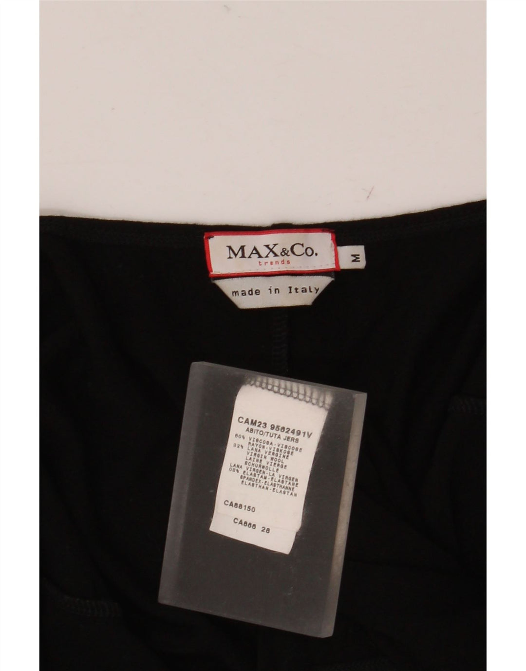 MAX & CO. Abito asimmetrico senza maniche da donna UK 12 Viscosa nera media