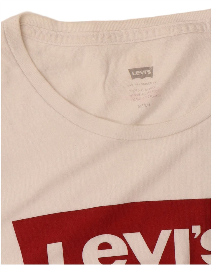 LEVI'S Womens Graphic T-Shirt Top UK 10 Small White