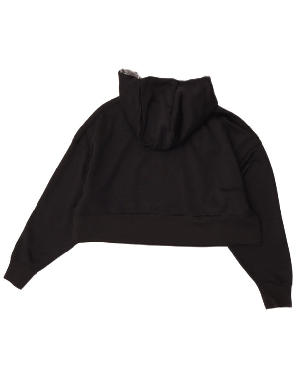 Maglia con cappuccio oversize grafica Nike Dri Fit da donna UK 14 media nera