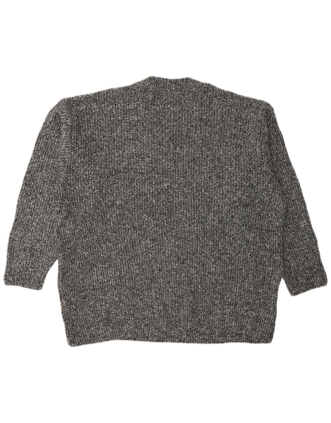 Maglione maglione girocollo da uomo Marks & Spencer grande acrilico chiazzato grigio