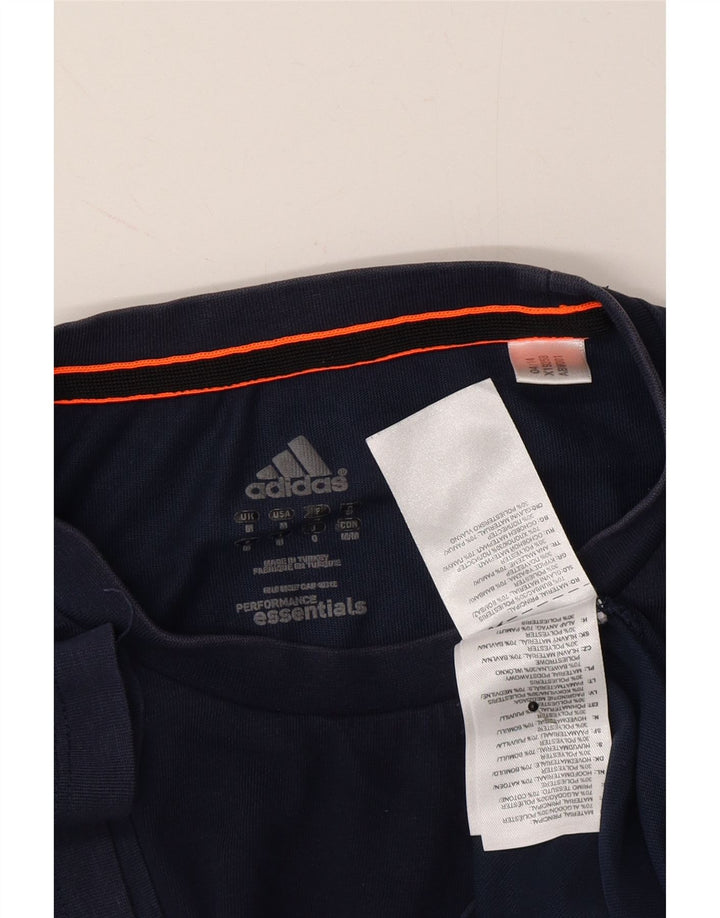 ADIDAS Mens Climalite Graphic T-Shirt Top Medium Navy Blue Cotton Vintage Adidas and Second-Hand Adidas from Messina Hembry 