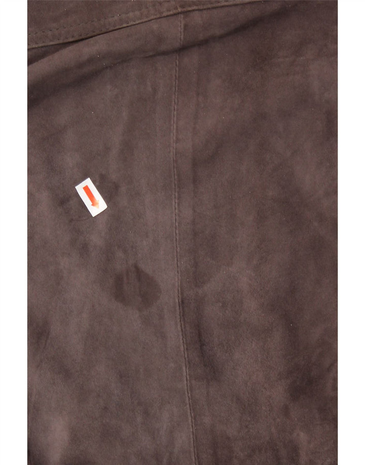Giacca a vento vintage in pelle scamosciata da uomo UK 42 XL in pelle marrone