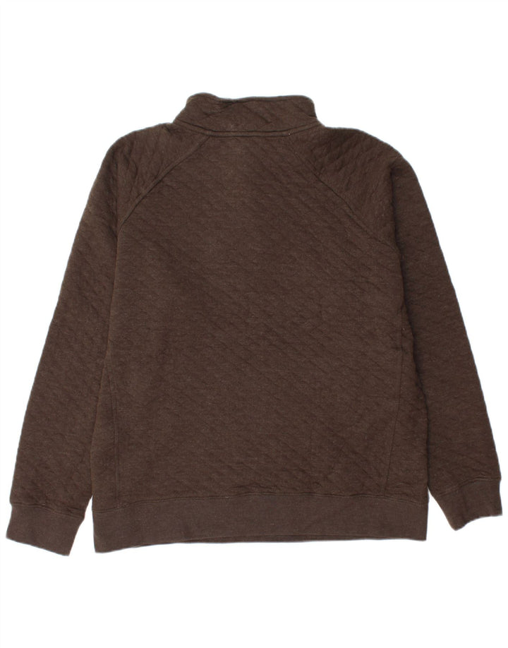 EDDIE BAUER Felpa da uomo con collo abbottonato Maglione in cotone marrone medio