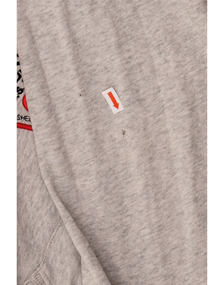 GUESS Felpa con cappuccio grafica da uomo ampia vestibilità ampia in cotone grigio