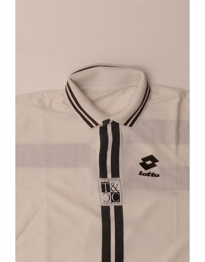 Polo grafica da uomo LOTTO color block bianco medio