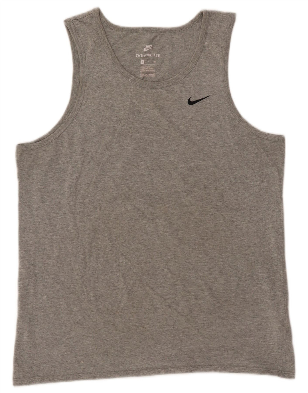Canotta NIKE da uomo dal taglio atletico, piccola, in cotone chiazzato grigio