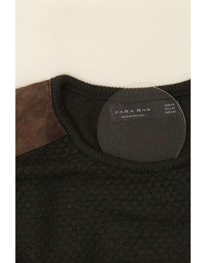 Maglione maglione girocollo da uomo Zara color verde medio