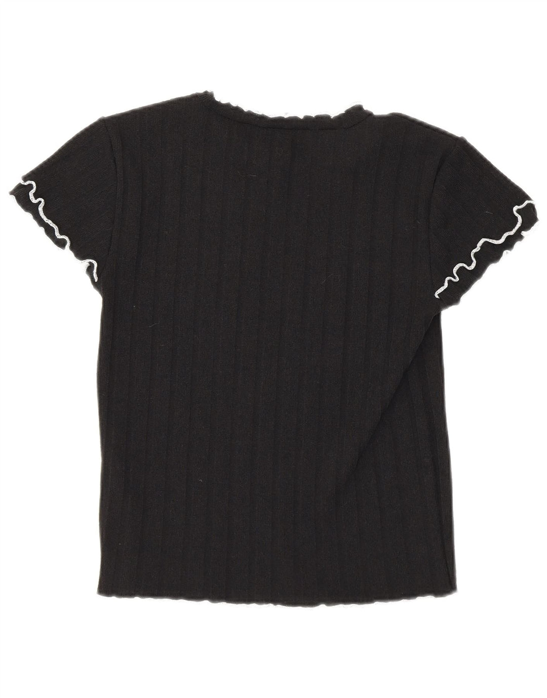 T-shirt corta da donna Zara UK 12 poliestere nero medio