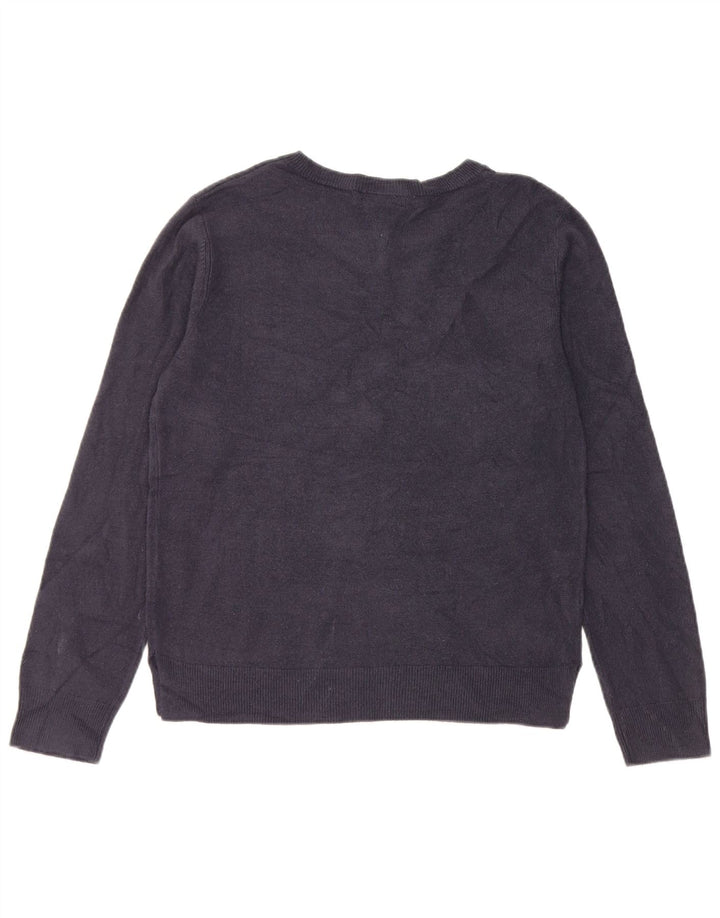 Maglione maglione con scollo a barca da donna Marks & Spencer UK 12 medio blu navy