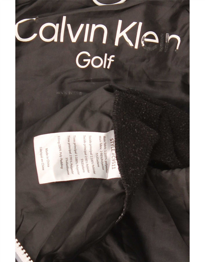 Giacca imbottita da golf da uomo Calvin Klein UK 38 poliestere nero medio