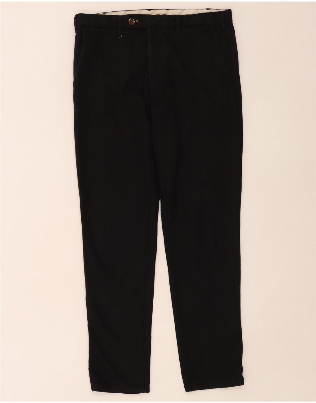 Pantaloni da abito slim da uomo Zara EU 40 medio W31 L30 poliestere nero