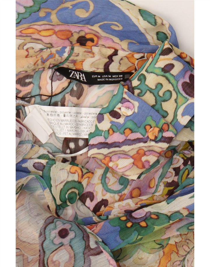 Camicetta oversize da donna Zara UK 14 Paisley medio multicolore