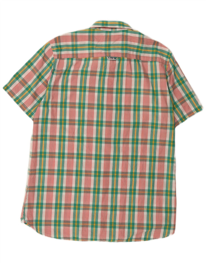 Crew Clothing Camicia a maniche corte da uomo in cotone a quadri verde medio
