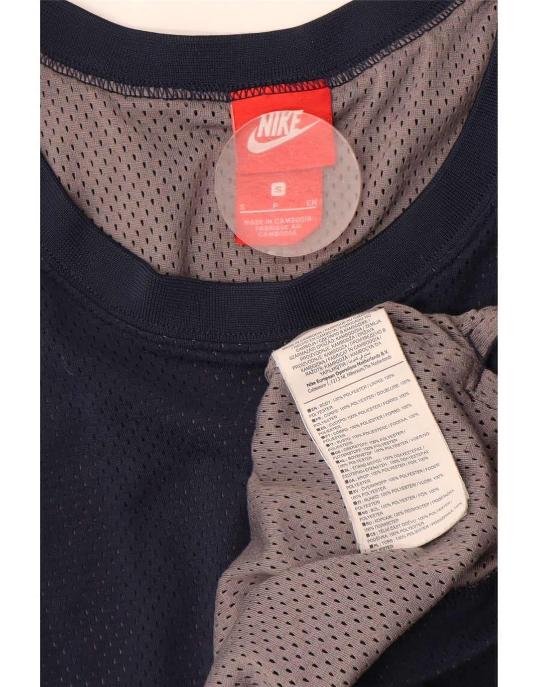 Canotta grafica Nike da uomo, piccola, in poliestere blu navy