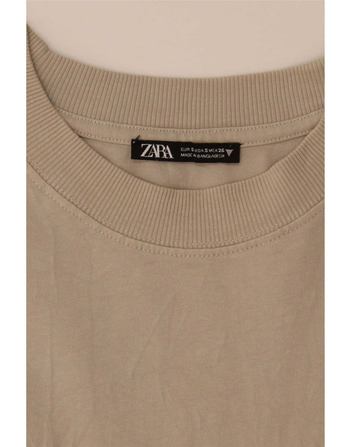 Top Zara da donna oversize a maniche lunghe UK 10 piccolo beige