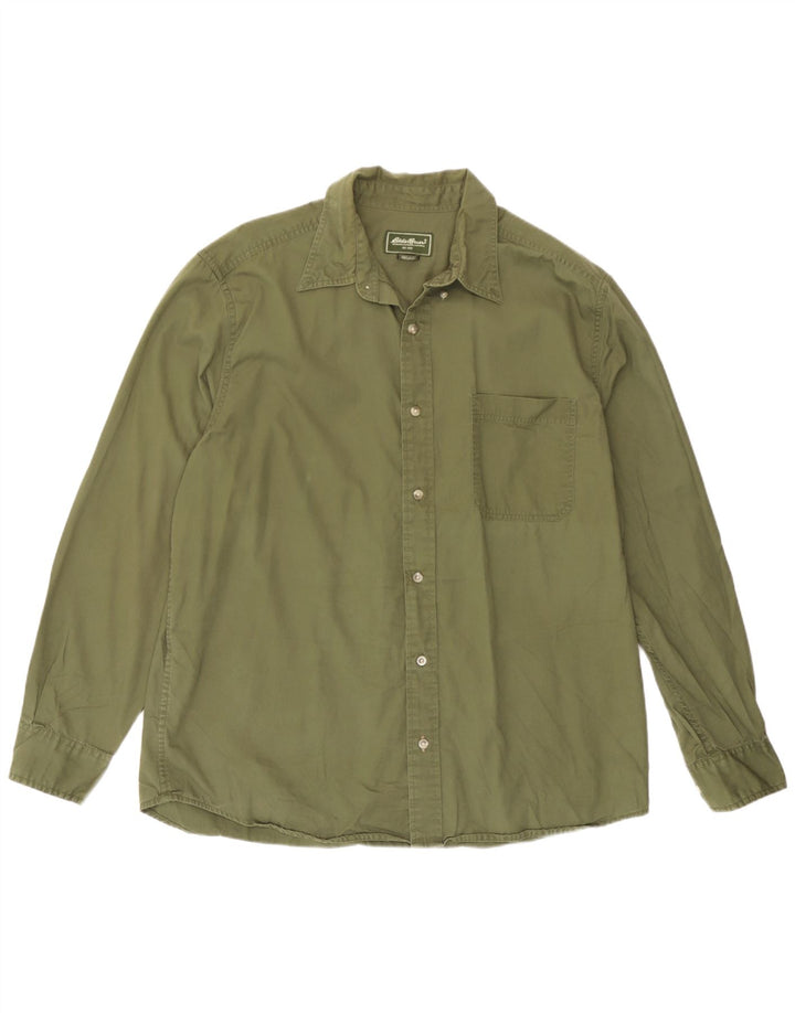 Camicia da uomo Eddie Bauer grande in cotone verde