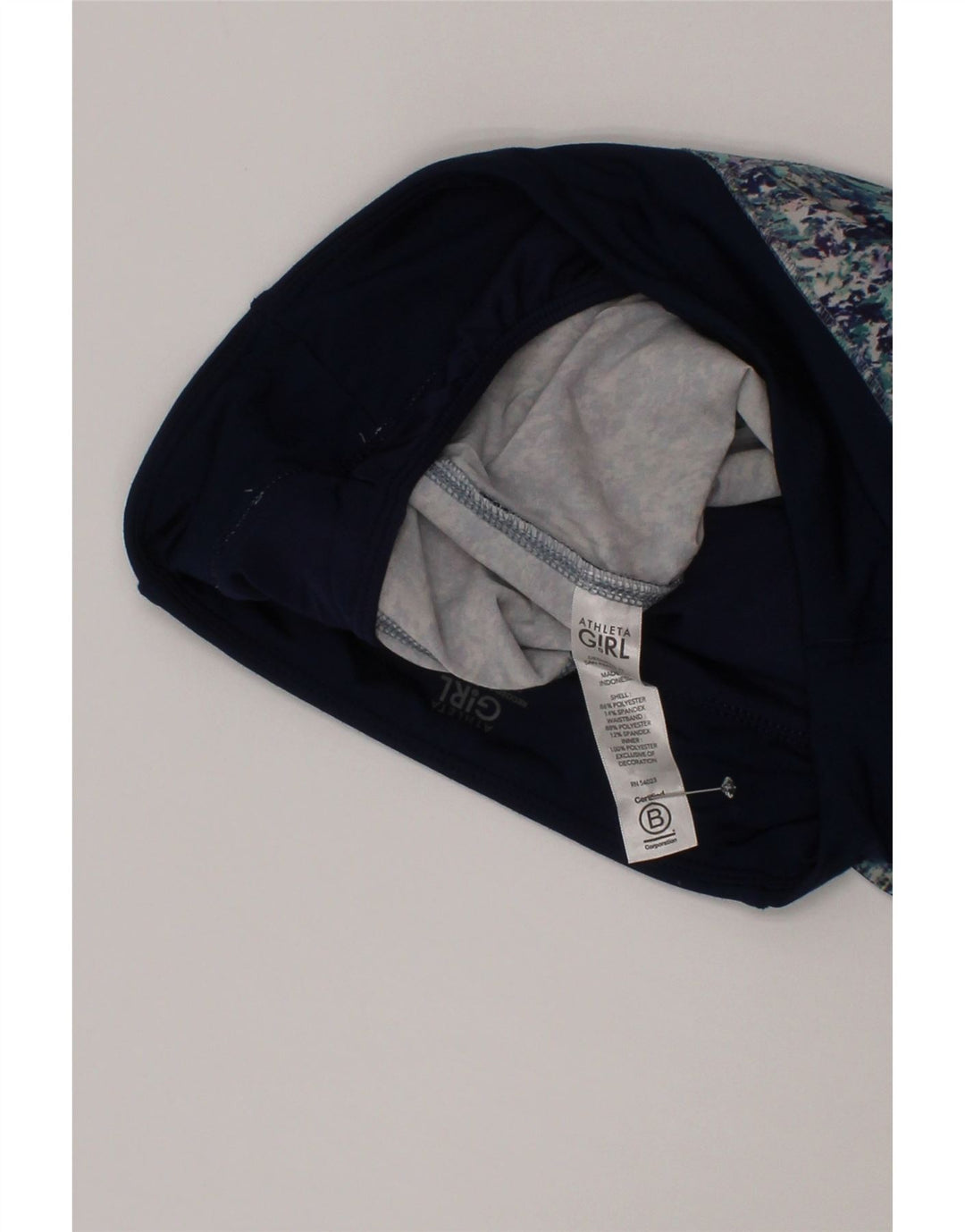 Pantaloncini sportivi Athleta Girls modello astratto 11-12 anni grandi blu navy