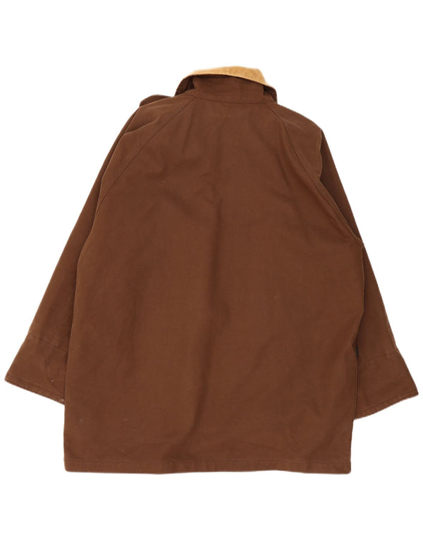 Cappotto vintage da donna, giacca a vento da yachting, UK 16, grande blocco di colore marrone