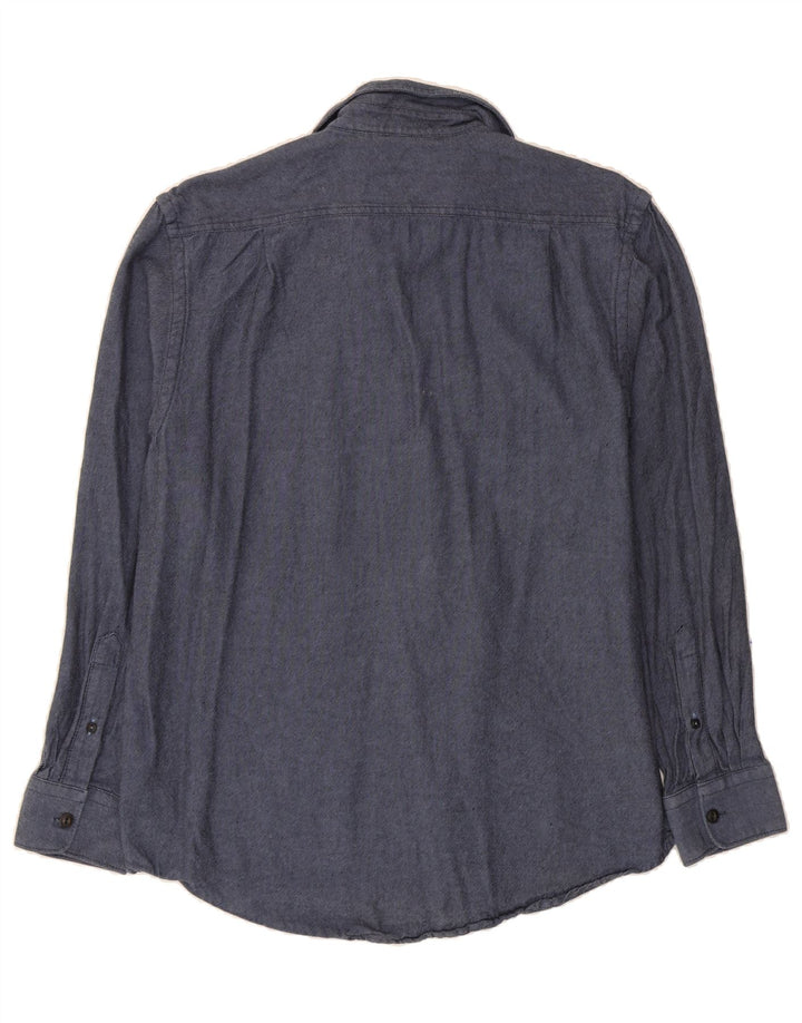 IZOD Mens Shirt Medium Navy Blue Pinstripe Cotton Vintage Izod and Second-Hand Izod from Messina Hembry 