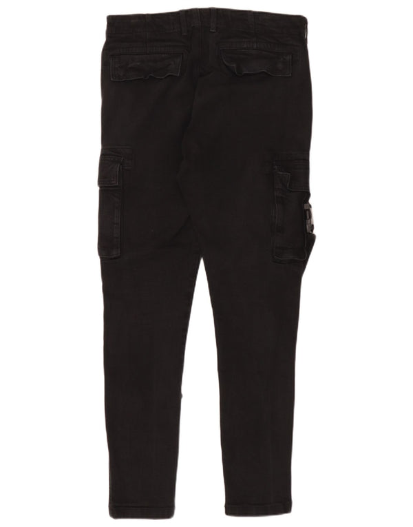 Pantaloni cargo skinny da uomo Zara EU 40 medi W31 L29 cotone nero