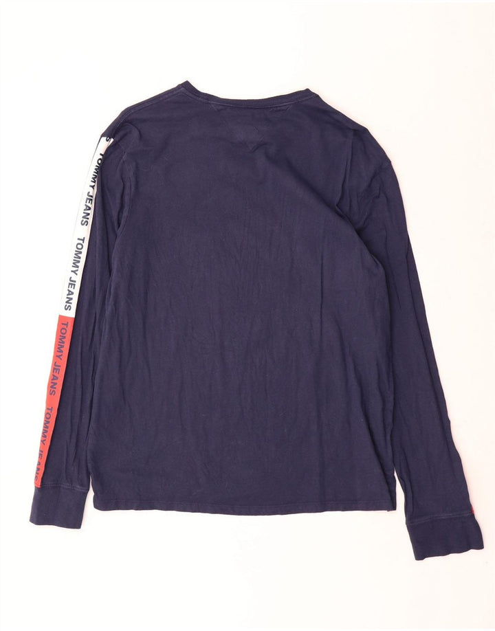Tommy Hilfiger Uomo Graphic Top Manica Lunga Grande Blu Navy Colourblock