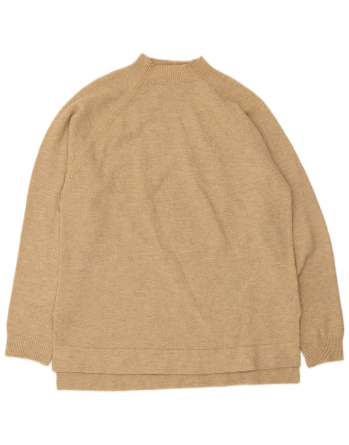 Maglione maglione oversize con collo alto da donna Indi & Cold UK 10 piccolo Beige